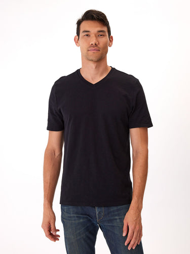 Short Sleeve Slub V-Neck Tee Mens Tops Tshirt Short Threads 4 Thought