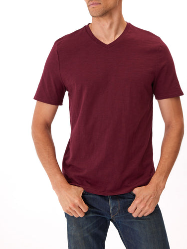 Short Sleeve Slub V-Neck Tee Mens Tops Tshirt Short Threads 4 Thought