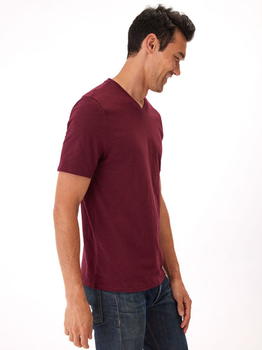 Short Sleeve Slub V-Neck Tee Mens Tops Tshirt Short Threads 4 Thought