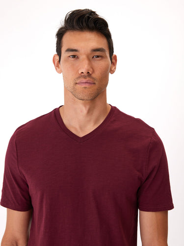 Short Sleeve Slub V-Neck Tee Mens Tops Tshirt Short Threads 4 Thought