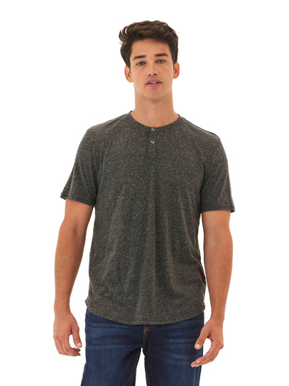 Baseline Short Sleeve Triblend Henley Mens Tops Tshirt Short Henley Threads 4 Thought