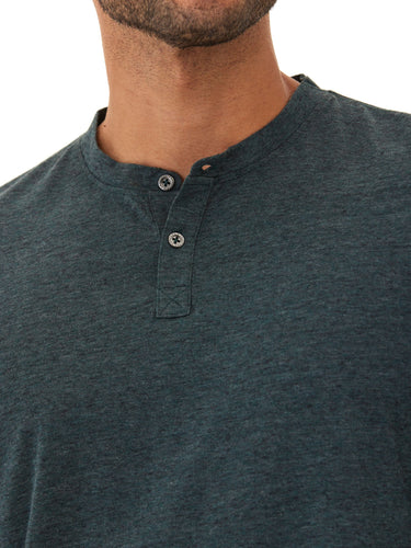 Braeden Black Fleck LS Triblend Henley Mens Tops Tshirt Long Henley Threads 4 Thought