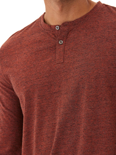 Braeden Black Fleck LS Triblend Henley Mens Tops Tshirt Long Henley Threads 4 Thought