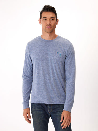 Embroidery Long Sleeve Triblend Crew Mens Tops Tshirt Long Threads 4 Thought
