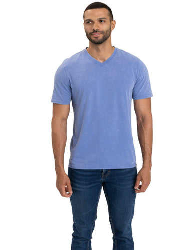 Mineral Wash Jersey V-Neck Tee Mens Tops Tshirt Short Threads 4 Thought