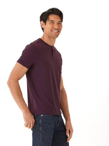 Frederick Luxe Jersey 2 Button Henley Mens Tops Tshirt Short Henley Threads 4 Thought