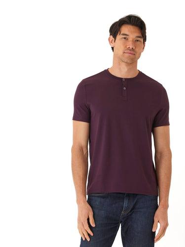 Frederick Luxe Jersey 2 Button Henley Mens Tops Tshirt Short Henley Threads 4 Thought