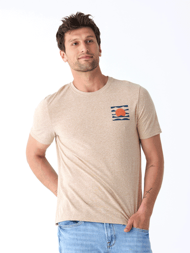 Triblend Setting Sun Graphic Tee Mens Tops Tshirt Short Threads 4 Thought