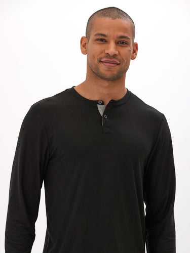 Frederick Luxe Jersey Long Sleeve Henley Mens Tops Tshirt Long Threads 4 Thought