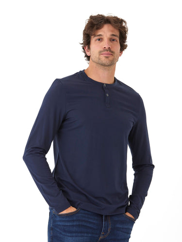 Frederick Luxe Jersey Long Sleeve Henley Mens Tops Tshirt Long Henley Threads 4 Thought