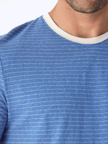 Stripe Triblend Jersey Crew Tee Mens Tops Tshirt Short Threads 4 Thought