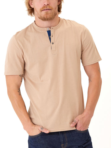 Chester Classic Jersey Contrast Henley Mens Tops Tshirt Short Threads 4 Thought