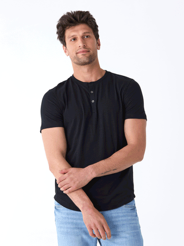 Heath Slub Jersey Short Sleeve Henley Mens Tops Tshirt Short Threads 4 Thought