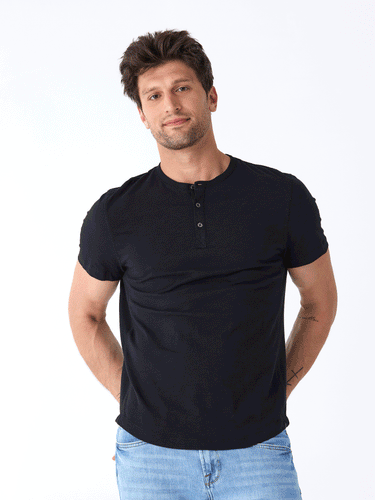 Heath Slub Jersey Short Sleeve Henley Mens Tops Tshirt Short Threads 4 Thought