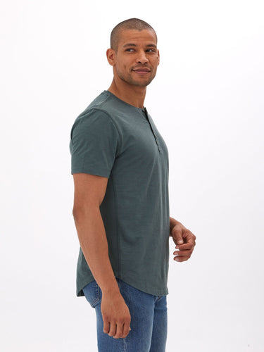 Heath Slub Jersey Short Sleeve Henley Mens Tops Tshirt Short Threads 4 Thought