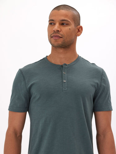 Heath Slub Jersey Short Sleeve Henley Mens Tops Tshirt Short Threads 4 Thought