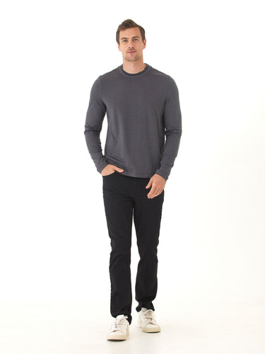 Parker Luxe Jersey Double Rib Long Sleeve Crew Mens Tops Tshirt Long Threads 4 Thought