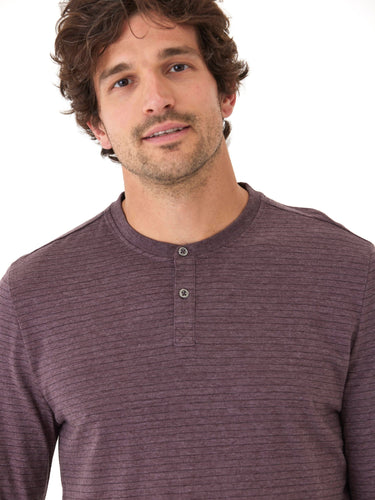Torryn Triblend Stripe Jersey Long Sleeve Contrast Henley Mens Tops Tshirt Long Henley Threads 4 Thought