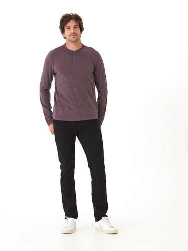 Torryn Triblend Stripe Jersey Long Sleeve Contrast Henley Mens Tops Tshirt Long Henley Threads 4 Thought