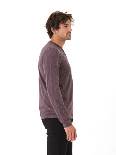 Torryn Triblend Stripe Jersey Long Sleeve Contrast Henley Mens Tops Tshirt Long Henley Threads 4 Thought