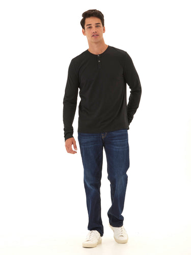 Austin Triblend 2 Button Long Sleeve Henley Mens Tops Tshirt Long Henley Threads 4 Thought