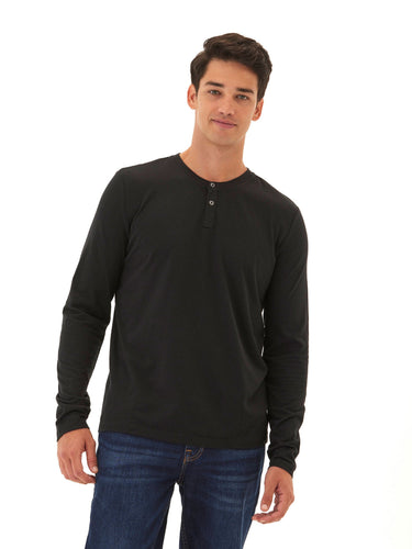 Austin Triblend 2 Button Long Sleeve Henley Mens Tops Tshirt Long Henley Threads 4 Thought