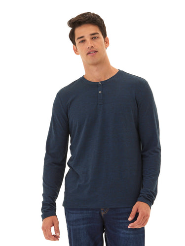 Austin Triblend 2 Button Long Sleeve Henley Mens Tops Tshirt Long Henley Threads 4 Thought