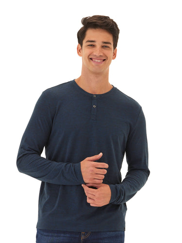 Austin Triblend 2 Button Long Sleeve Henley Mens Tops Tshirt Long Henley Threads 4 Thought