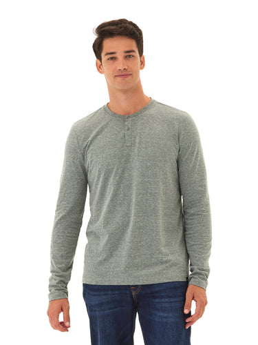 Austin Triblend 2 Button Long Sleeve Henley Mens Tops Tshirt Long Henley Threads 4 Thought