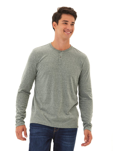 Austin Triblend 2 Button Long Sleeve Henley Mens Tops Tshirt Long Henley Threads 4 Thought