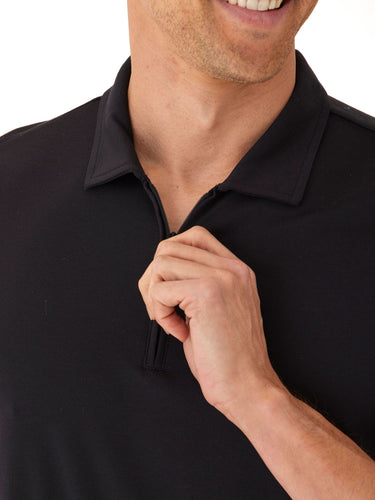 Erick Peached Pique ¼ Zip SS Polo Mens Tops Tshirt Short Polo Threads 4 Thought