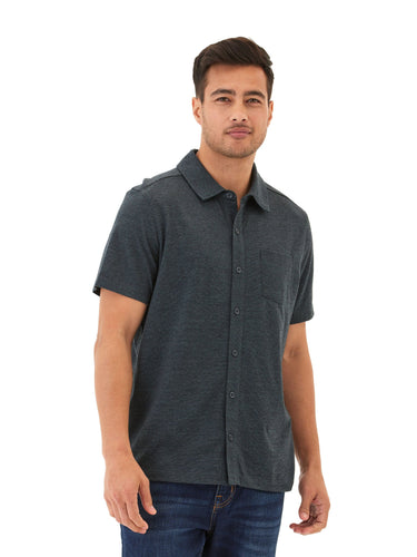 Paxton Black Fleck Triblend Button-Down Pocket Shirt Threads 4 Thought