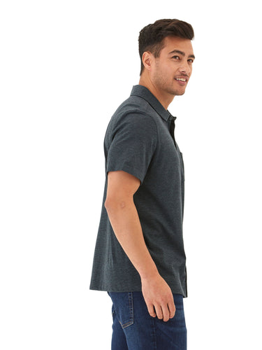 Paxton Black Fleck Triblend Button-Down Pocket Shirt Threads 4 Thought