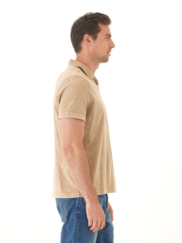 Jared Mineral Wash Eco Cotton Jersey Short Sleeve Polo Mens Tops Tshirt Short Polo Threads 4 Thought