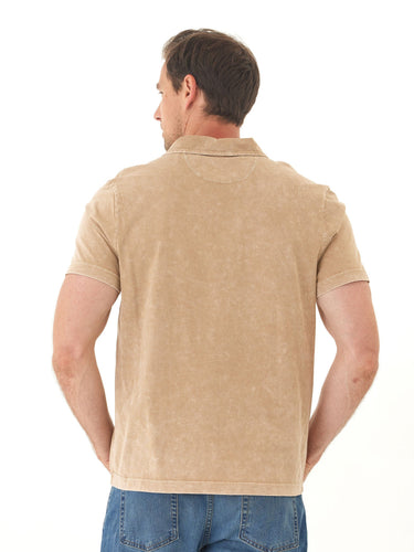 Jared Mineral Wash Eco Cotton Jersey Short Sleeve Polo Mens Tops Tshirt Short Polo Threads 4 Thought