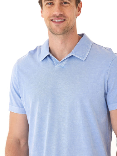 Jared Mineral Wash Eco Cotton Jersey Short Sleeve Polo Mens Tops Tshirt Short Polo Threads 4 Thought