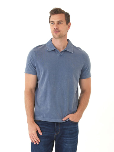 Jared Mineral Wash Eco Cotton Jersey Short Sleeve Polo Mens Tops Tshirt Short Polo Threads 4 Thought
