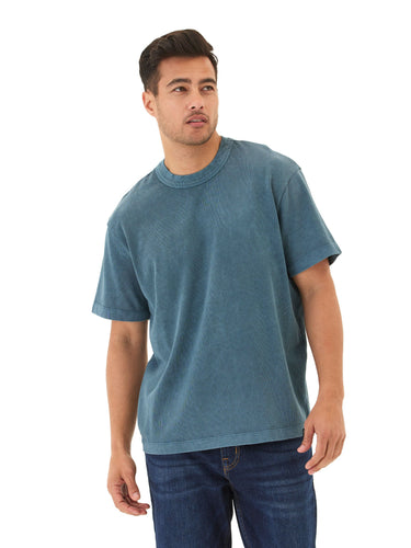 Johnny Relaxed Fit Heavyweight Mineral Wash Jersey Tee Mens Tops Tshirt Short Threads 4 Thought