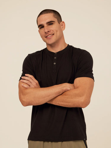 Shayne Luxe Jersey 3-Button Short Sleeve Henley Threads 4 Thought