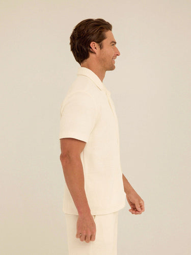 Archer Jacquard Textured Stripe Button-Down Pocket Shirt Threads 4 Thought