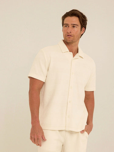 Archer Jacquard Textured Stripe Button-Down Pocket Shirt Threads 4 Thought