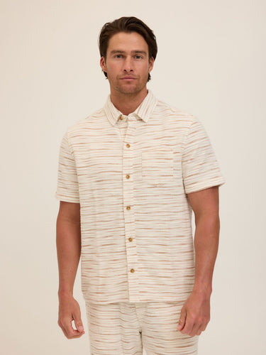 Paxton Shoreline Terry Button-Down Pocket Shirt Mens Tops Tshirt Short Threads 4 Thought