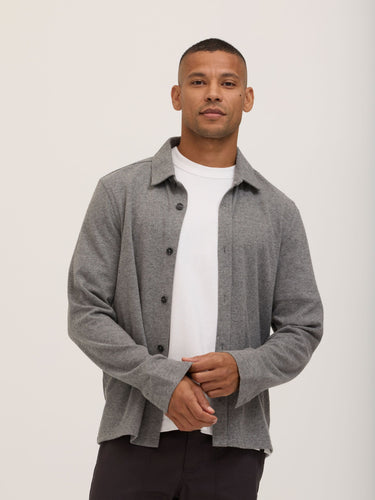 Carter Brushed Jacquard Button-Down Shirt Mens Tops Tshirt Long Threads 4 Thought