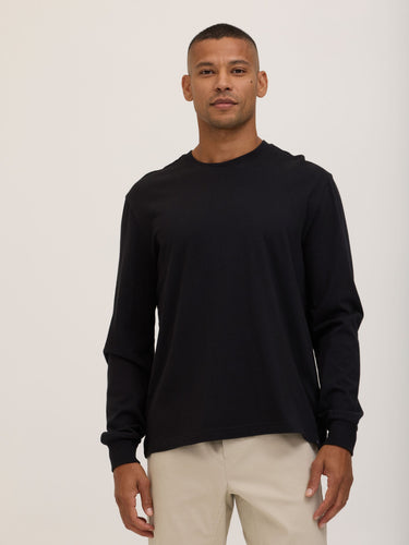 Bowery Essential Cotton Jersey Relaxed Fit Long Sleeve Tee Mens Tops Tshirt Long Threads 4 Thought