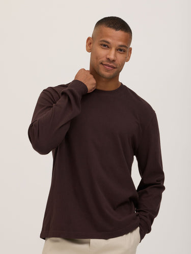 Bowery Essential Cotton Jersey Relaxed Fit Long Sleeve Tee Mens Tops Tshirt Long Threads 4 Thought