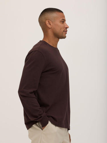 Bowery Essential Cotton Jersey Relaxed Fit Long Sleeve Tee Mens Tops Tshirt Long Threads 4 Thought