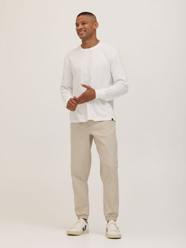 Bowery Essential Cotton Jersey Relaxed Fit Long Sleeve Tee Mens Tops Tshirt Long Threads 4 Thought
