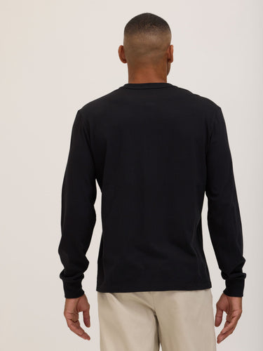 Doug Essential Jersey Long Sleeve 3-Button Henley Mens Tops Tshirt Long Henley Threads 4 Thought