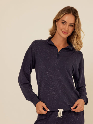 Nyla Spray Wash Modal Terry Half-Zip Pullover Womens Outerwear Sweatshirt Threads 4 Thought