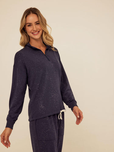 Nyla Spray Wash Modal Terry Half-Zip Pullover Womens Outerwear Sweatshirt Threads 4 Thought
